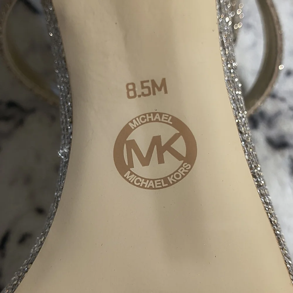 NWT Michael Kors Ava Glitter Mesh Mid Sandal - US 8.5